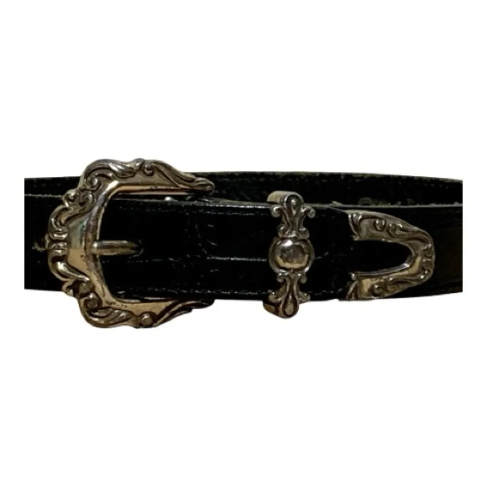 Vintage 1996 Brighton Kids Leather Belt with Silver Buckle Size 21”